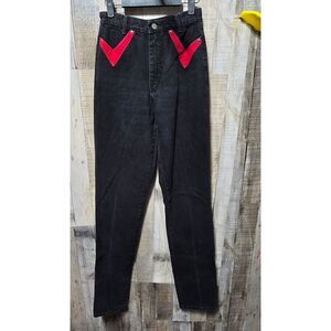 Roughrider by Circle T Vintage 80s Black and Red Western Mom High Rise Straight